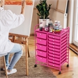 15 Drawer Rolling Storage Cart Mobile Cart Organizer Hot Pink