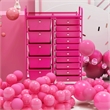 15 Drawer Rolling Storage Cart Mobile Cart Organizer Hot Pink