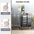 15 Drawer Rolling Storage Cart Mobile Cart Organizer Gray