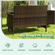4 PCS Patio Furniture Set with Tempered Glass Coffee Table Beige