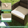 4 PCS Patio Furniture Set with Tempered Glass Coffee Table Beige