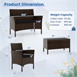 4 PCS Patio Furniture Set with Tempered Glass Coffee Table Black