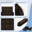 4 PCS Patio Furniture Set with Tempered Glass Coffee Table Black
