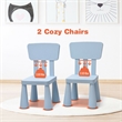 Kids Table & 2 Chairs Set Toddler Activity Play Dining Baby Gift Blue