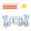 Kids Table & 2 Chairs Set Toddler Activity Play Dining Baby Gift Blue