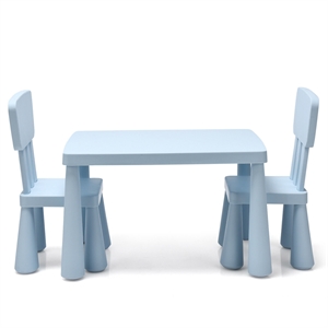 Kids Table & 2 Chairs Set Toddler Activity Play Dining Baby Gift Blue