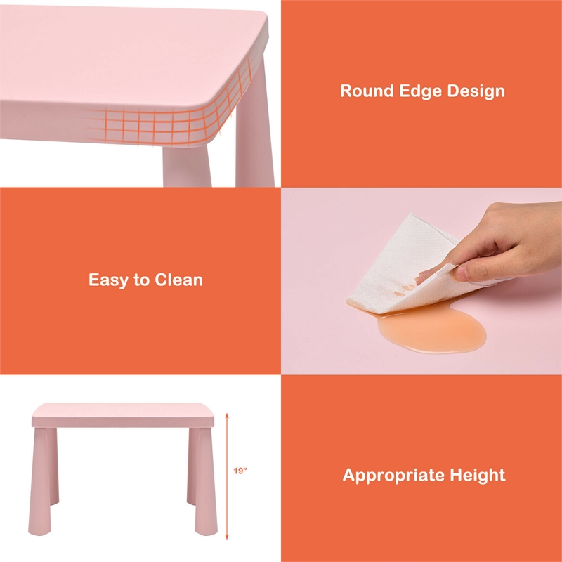 Kids Table & 2 Chairs Set Toddler Activity Play Dining Baby Gift Pink