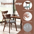 Set of 2 Dining Chair Upholstered Curved Back Side Chair Walnut