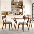Set of 2 Dining Chair Upholstered Curved Back Side Chair Walnut