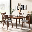 Set of 2 Dining Chair Upholstered Curved Back Side Chair Walnut