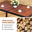 7PCS Patio Rattan Dining Set 6 Stackable Chairs Cushioned Brown