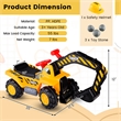 Kids Toddler Ride On Excavator Digger Truck Scooter Seat Yellow