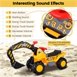 Kids Toddler Ride On Excavator Digger Truck Scooter Seat Yellow
