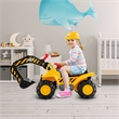 Kids Toddler Ride On Excavator Digger Truck Scooter Seat Yellow