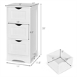 Bathroom Floor Cabinet Freestanding Storage Organizer White