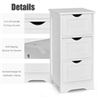 Bathroom Floor Cabinet Freestanding Storage Organizer White