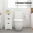 Bathroom Floor Cabinet Freestanding Storage Organizer White