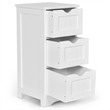Bathroom Floor Cabinet Freestanding Storage Organizer White