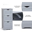 Bathroom Floor Cabinet Freestanding Storage Organizer Gray