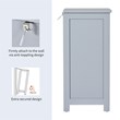 Bathroom Floor Cabinet Freestanding Storage Organizer Gray