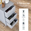 Bathroom Floor Cabinet Freestanding Storage Organizer Gray