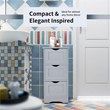 Bathroom Floor Cabinet Freestanding Storage Organizer Gray