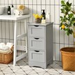 Bathroom Floor Cabinet Freestanding Storage Organizer Gray