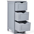 Bathroom Floor Cabinet Freestanding Storage Organizer Gray
