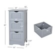 Bathroom Floor Cabinet Freestanding Storage Organizer Gray