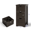 Bathroom Floor Cabinet Freestanding Storage Organizer Coffee
