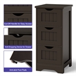 Bathroom Floor Cabinet Freestanding Storage Organizer Coffee