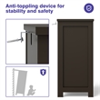 Bathroom Floor Cabinet Freestanding Storage Organizer Coffee