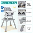 8 in 1 Baby High Chair Convertible Dining Booster Seat Gray