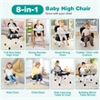 8 in 1 Baby High Chair Convertible Dining Booster Seat Black