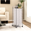 10 Drawer Rolling Storage Cart Paper Office School Organizer Clear