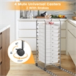 10 Drawer Rolling Storage Cart Paper Office School Organizer Clear
