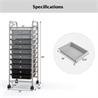 10 Drawer Rolling Storage Cart Paper Office School Organizer Black