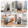 10 Drawer Rolling Storage Cart Paper Office School Organizer Black