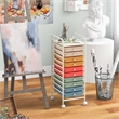 10 Drawer Rolling Storage Cart Paper Office School Organizer Macaron