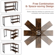 Patented Large 360 Degree Free Rotating Sofa Side Table Brown