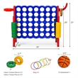 4 in A Row Giant Game Set w/Basketball Hoop for Family Red