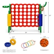 4 in A Row Giant Game Set w/Basketball Hoop for Family Green