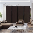 4 Panel Folding Room Divider 6FT Rolling Privacy Screen Brown