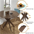Modern Round Wood Dining Table for Home Office Walnut