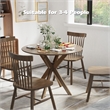 Modern Round Wood Dining Table for Home Office Walnut