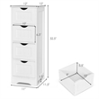 4 Drawer Bathroom Floor Cabinet Free Standing Storage Side Organizer White
