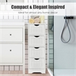 4 Drawer Bathroom Floor Cabinet Free Standing Storage Side Organizer White