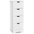 4 Drawer Bathroom Floor Cabinet Free Standing Storage Side Organizer White