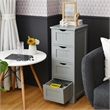 4 Drawer Bathroom Floor Cabinet Free Standing Storage Side Organizer Gray