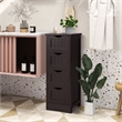 4 Drawer Bathroom Floor Cabinet Free Standing Storage Side Organizer Espresso
